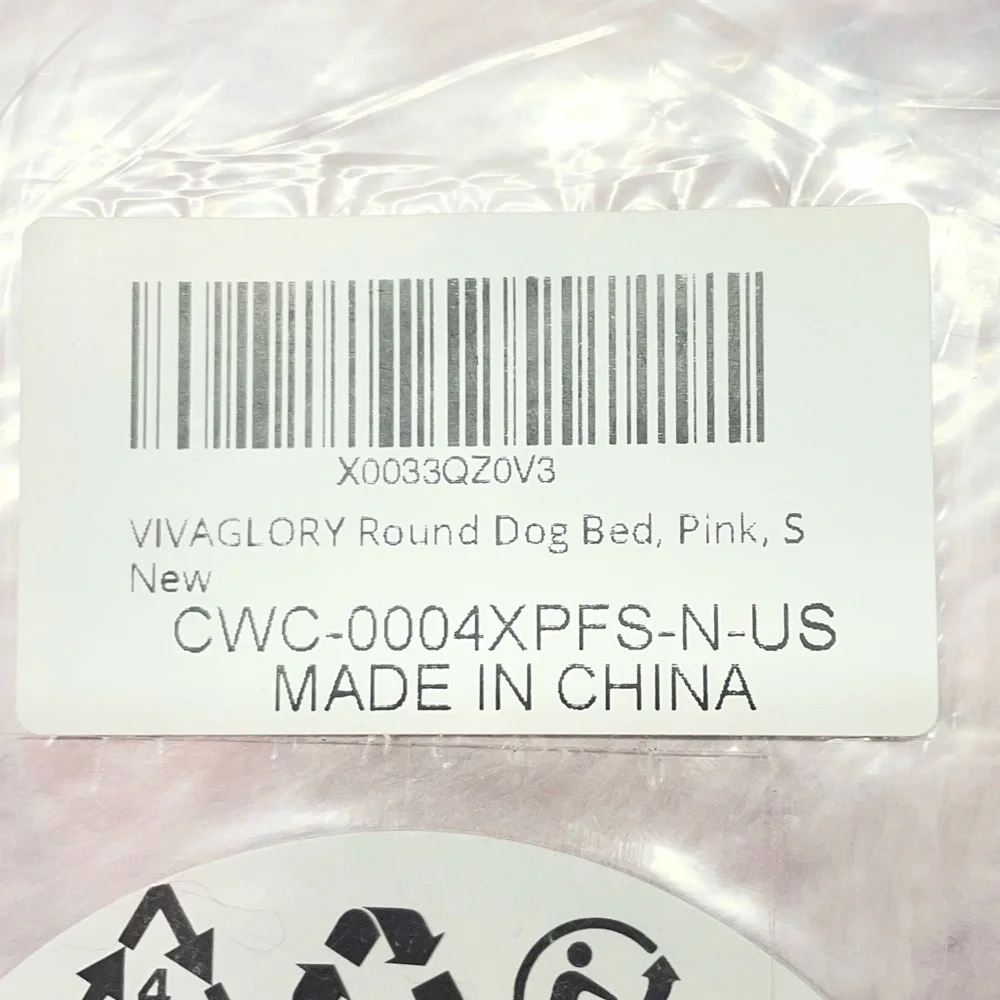 Vivaglory | NWT Small Pink Round Doggy Bed